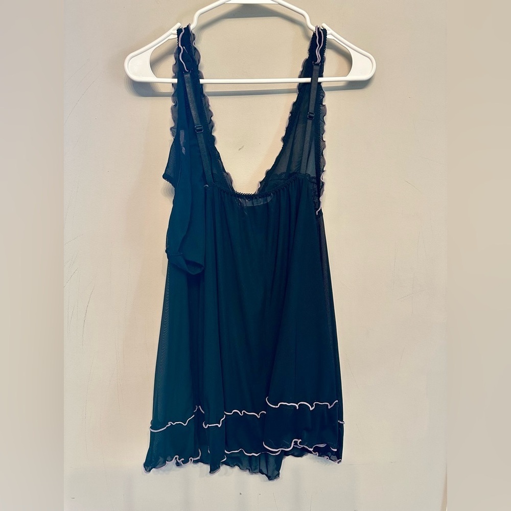 Y2K/Retro Inspired Black & Lavender Babydoll Lingerie Set S/M - Picture 5 of 7